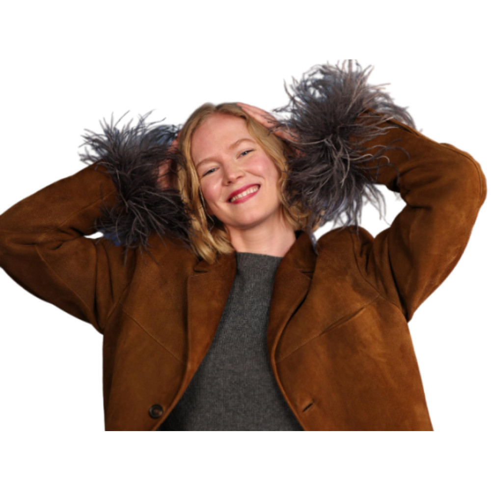 Rabbit Trap Rosy McEwen Brown Oversized Coat | America Suits